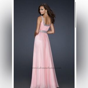 LA FEMME EVENING DRESS 17473 PINK SIZE 2